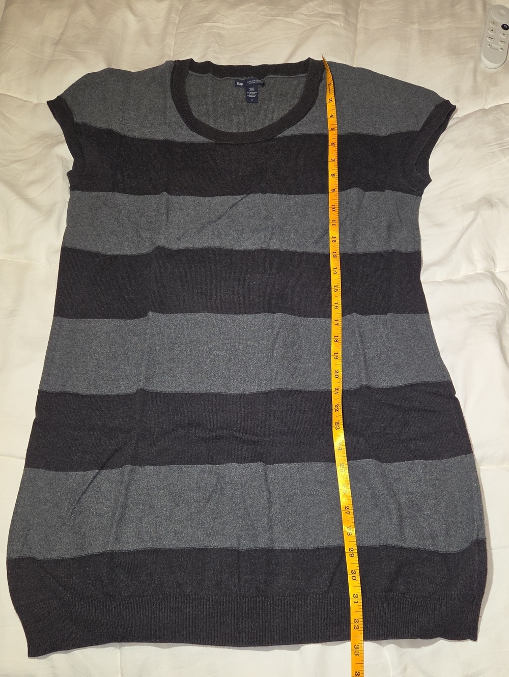 GAP Striped Knit Mini Dress - Black & Gray